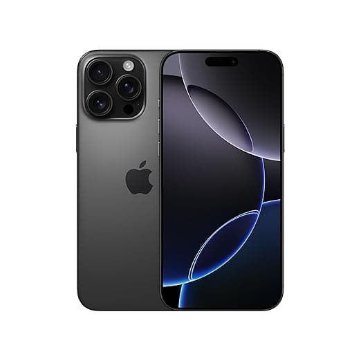 iPhone 16 Pro Max 512 GB: 5G Mobile Phone with Camera Control, 4K 120 fps Dolby Vision and a Huge Leap in Battery Life. Works with AirPods; Black Titanium