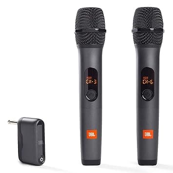 JBL Wireless Two Microphone System with Dual-Channel Receiver, Black